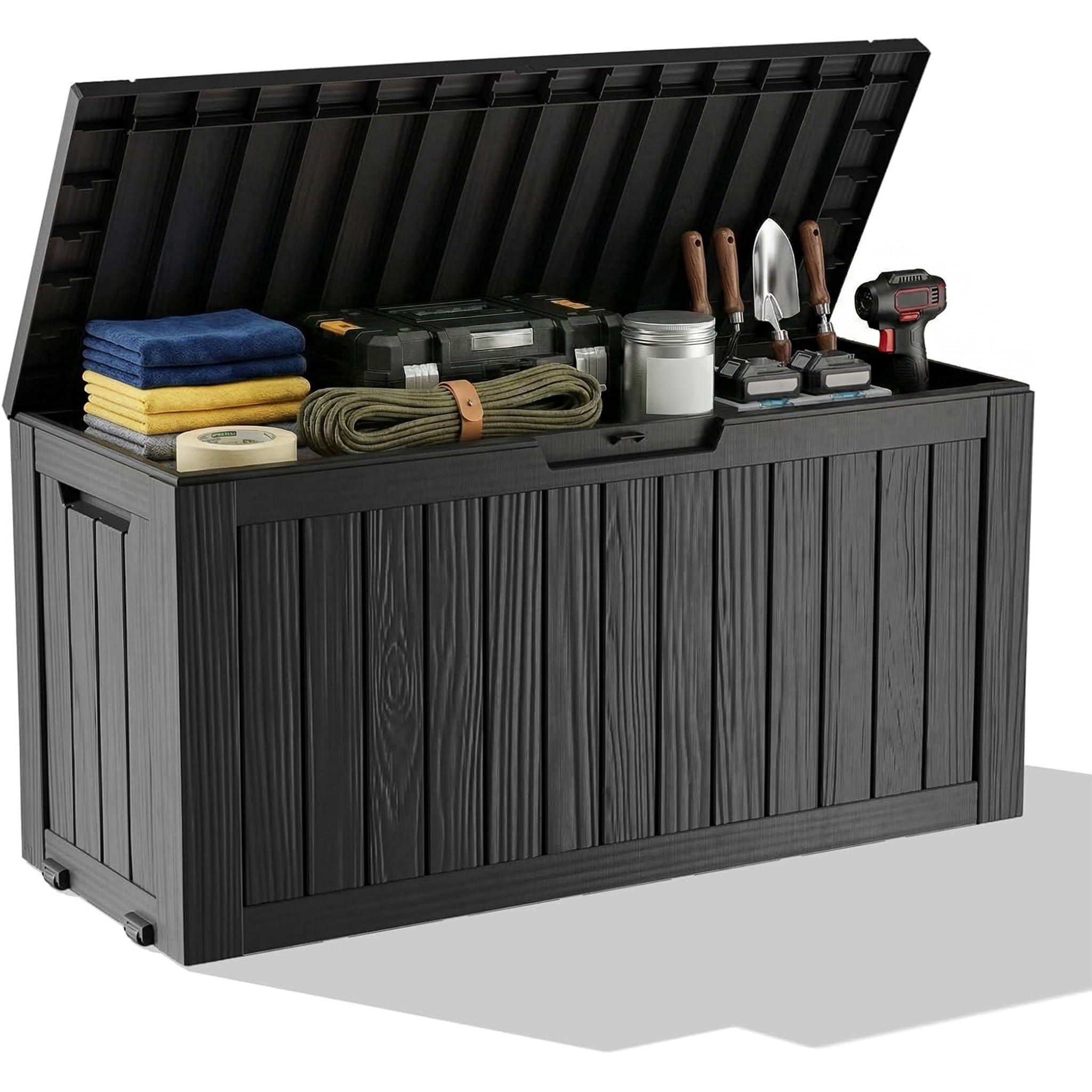 Uv Resin - Wasserdichte Outdoor-Aufbewahrungsbox aus Kunstharz, abschließbare Außenbank,